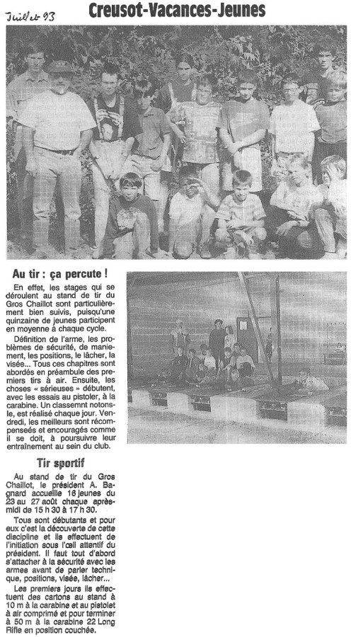 Creusot Vacance Jeunes Juillet 1993 Tir Spotif
